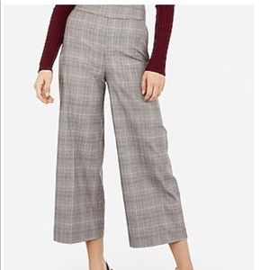 Express High Waisted Plaid Culottes